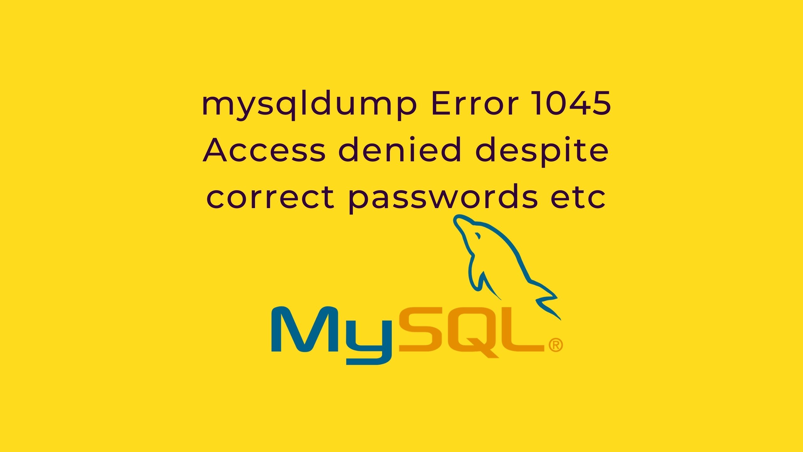 Error 1045 access denied for user